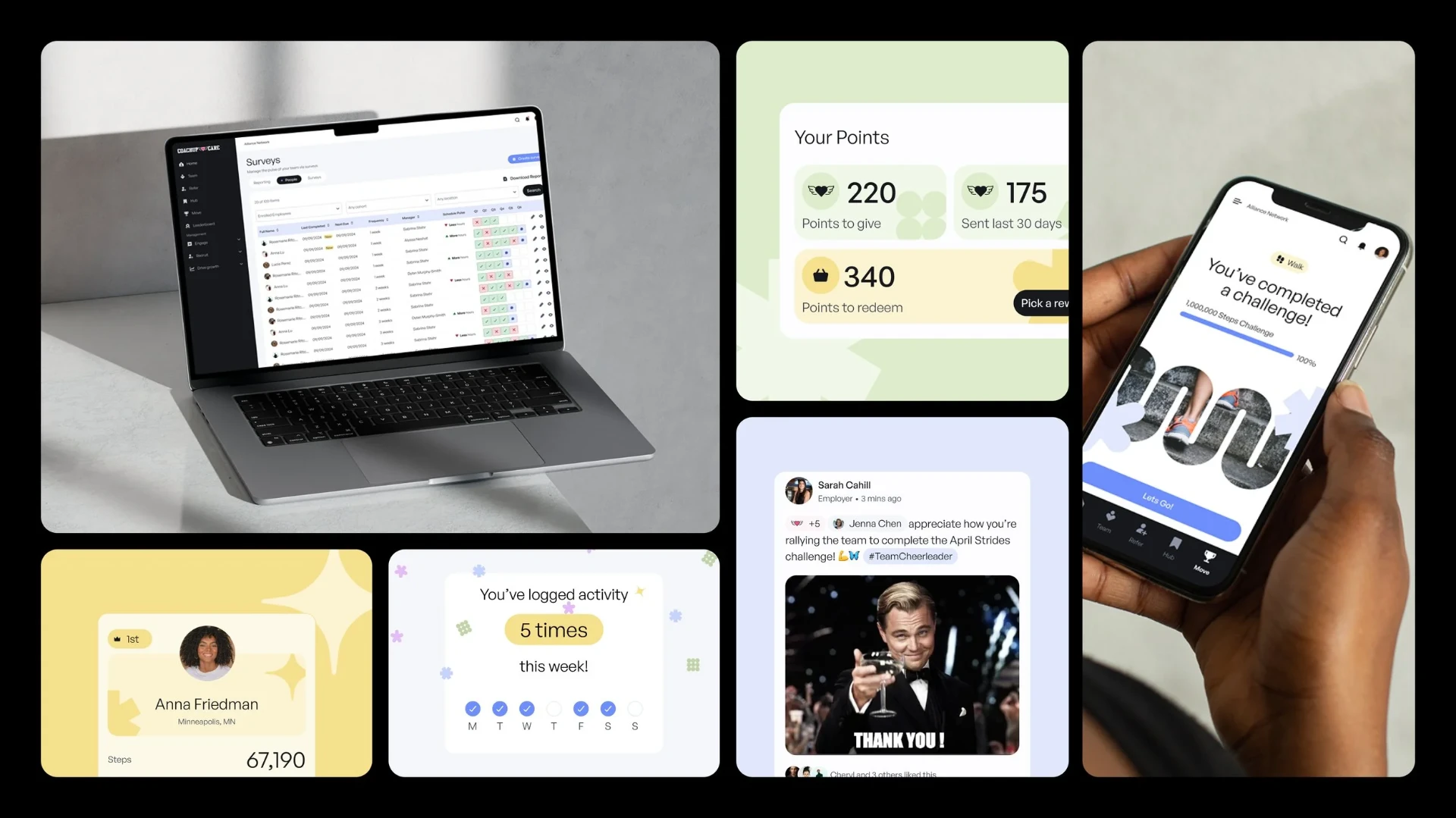 Collage of the final CoachUp Care platform across desktop and mobile